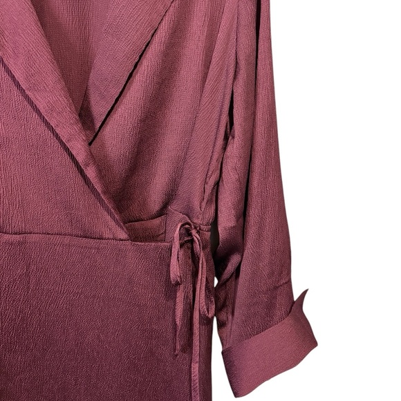 NWOT, Addition Elle, Plus Size Burgundy Wrap Dress, 16W - Picture 4 of 8